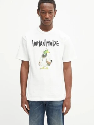 Human Made t-shirt bawełniany Knitted męski kolor biały z nadrukiem HM29TE014
