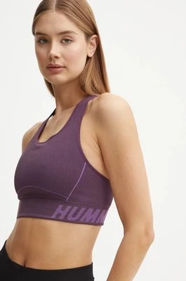 Hummel biustonosz sportowy Christel Seamless kolor fioletowy melanż