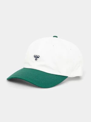 Hummel czapka z daszkiem bawełniana hmlBASEBALL CAP BEE kolor beżowy z aplikacją 225368