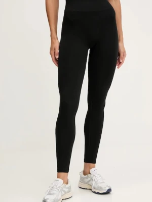 Hummel legginsy treningowe damskie kolor czarny gładkie 231653