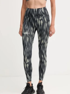 Hummel legginsy treningowe damskie kolor zielony wzorzyste 230134