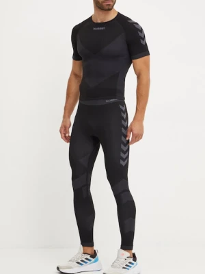 Hummel legginsy treningowe kolor czarny z nadrukiem 202640