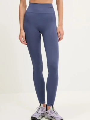 Hummel legginsy treningowe Tif kolor niebieski gładkie 210492