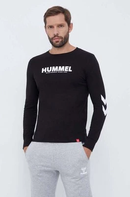 Hummel longsleeve bawełniany hmlLEGACY T-SHIRT LS kolor czarny z nadrukiem 212573