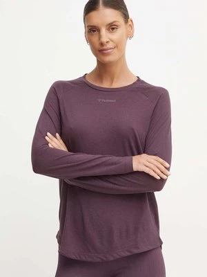 Hummel longsleeve treningowy Vanja kolor fioletowy 214244