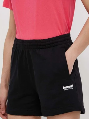 Zdjęcie produktu Hummel szorty bawełniane hmlLGC SHAI SHORTS kolor czarny gładkie medium waist 219220