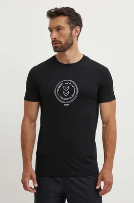 Hummel t-shirt Active Circle męski kolor czarny z nadrukiem 224521