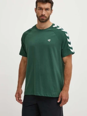 Hummel t-shirt Archive męski kolor zielony z nadrukiem 225258