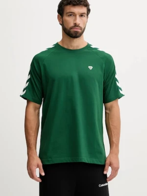 Hummel t-shirt Archive męski kolor zielony z nadrukiem 225258