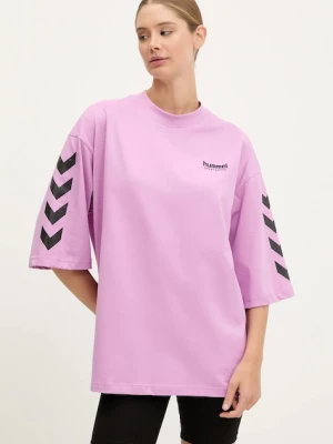 Hummel t-shirt bawełniany damski kolor fioletowy 227561