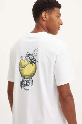 Hummel t-shirt bawełniany Hummel x Peanuts męski kolor biały z nadrukiem 226083