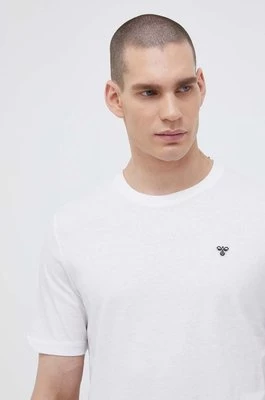 Hummel t-shirt bawełniany kolor biały gładki