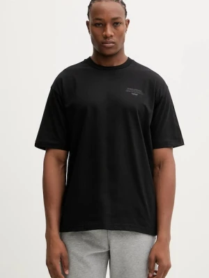 Hummel t-shirt bawełniany męski kolor czarny z nadrukiem 230022