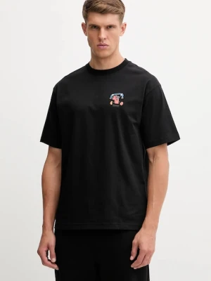 Hummel t-shirt bawełniany męski kolor czarny z nadrukiem 230025