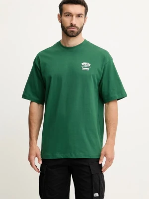 Hummel t-shirt bawełniany męski kolor zielony z nadrukiem 227549