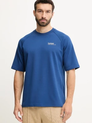 Hummel t-shirt męski kolor niebieski z nadrukiem 227643