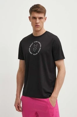 Hummel t-shirt treningowy Boost kolor czarny z nadrukiem 223838