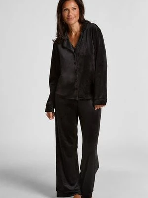 Hunkemöller Aksamitne spodnie od piżamy Czarny