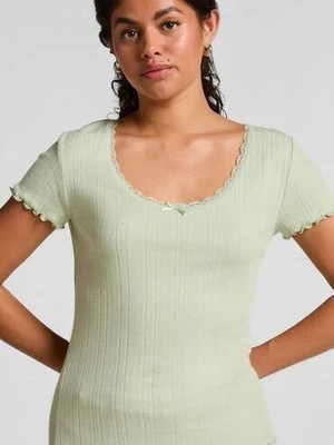 Hunkemöller Ażurowy top z koronką Zielony