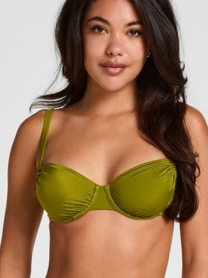 Hunkemöller Bardolino Biustonosz Bikini z Fiszbinami i Wyściółką Zielony