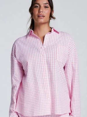 Hunkemöller Bawełniana góra od piżamy Różowy