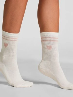 Hunkemöller Bawełniane skarpetki Crew Biały