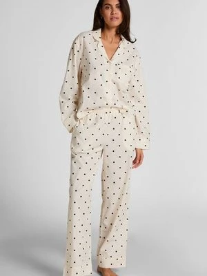 Hunkemöller Bawełniane spodnie w groszki Biały