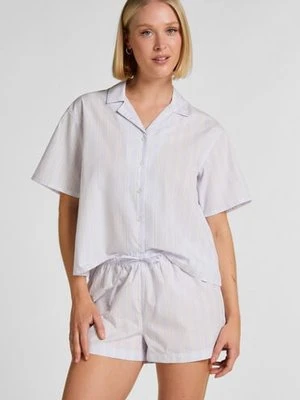 Hunkemöller Bawełniane szorty w paski Fioletowy