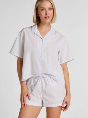 Hunkemöller Bawełniane szorty w paski Fioletowy