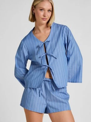 Hunkemöller Bawełniane szorty w paski Niebieski