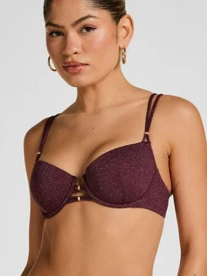 Hunkemöller Biustonosz Bikini Panama z Fiszbinami i Wkładkami Fioletowy