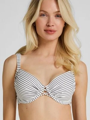 Hunkemöller Biustonosz Bikini z Fiszbinami i Wkładkami Stripes Biały