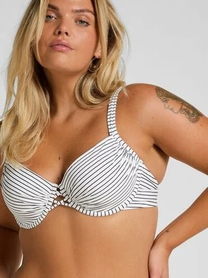 Hunkemöller Biustonosz Bikini z Fiszbinami i Wkładkami Stripes Biały