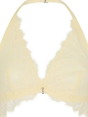 Hunkemöller Biustonosz Bralette Halter Longline Prina z Koronki Żółty