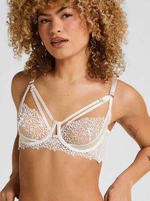 Hunkemöller Biustonosz Longline Kristina z Fiszbinami Bez Wkładek Biały