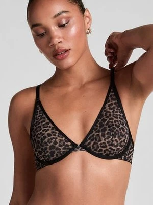Hunkemöller Biustonosz nieusztywniany z fiszbinami Leopard Tara Czarny