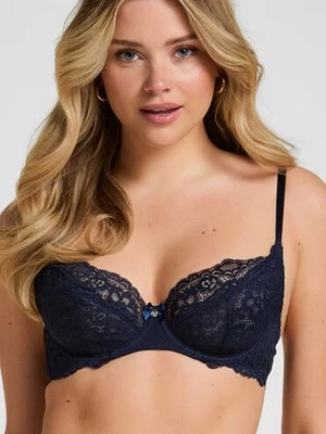Hunkemöller Biustonosz nieusztywniany z fiszbinami Marine Niebieski