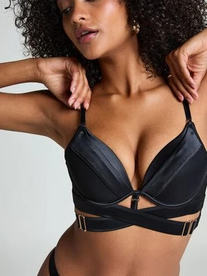Hunkemöller Biustonosz push-up marki Colette z usztywnianymi fiszbinami i długim rękawem Czarny