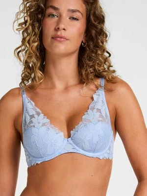 Hunkemöller Biustonosz usztywniany marki Ingrid z fiszbinami Niebieski