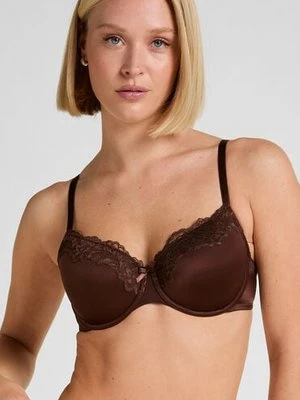 Hunkemöller Biustonosz usztywniany z fiszbinami Lace & Shine Brązowy