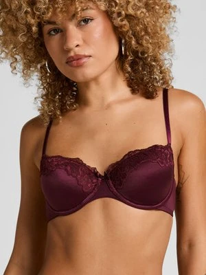 Hunkemöller Biustonosz usztywniany z fiszbinami Lace & Shine Fioletowy
