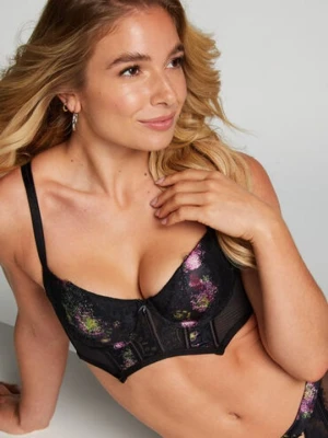 Hunkemöller Biustonosz usztywniany z fiszbinami Longline Amelie Czarny