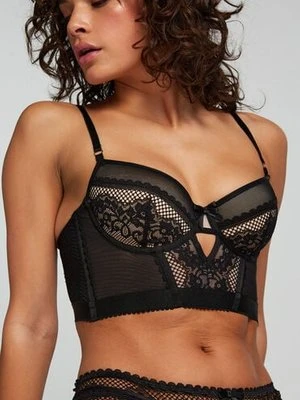 Hunkemöller Biustonosz usztywniany z fiszbinami longline Malika Czarny