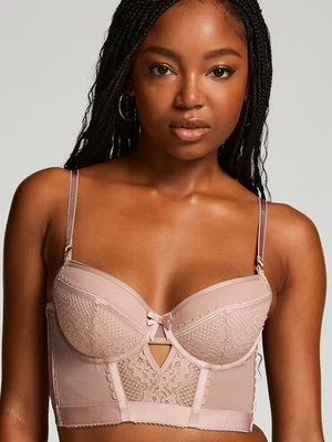 Hunkemöller Biustonosz usztywniany z fiszbinami longline Malika Różowy
