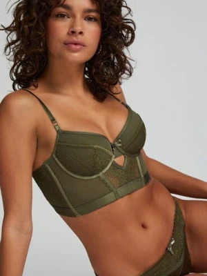 Hunkemöller Biustonosz usztywniany z fiszbinami longline Malika Zielony