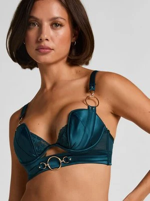 Hunkemöller Biustonosz usztywniany z fiszbinami Longline Marjolein Niebieski