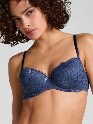 Hunkemöller Biustonosz usztywniany z fiszbinami Marine Niebieski