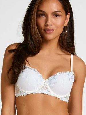 Hunkemöller Biustonosz usztywniany z fiszbinami Peonie Biały
