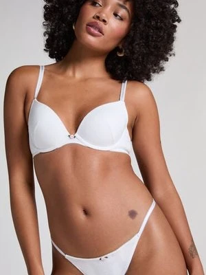 Hunkemöller Biustonosz usztywniany z fiszbinami Pointelle Biały