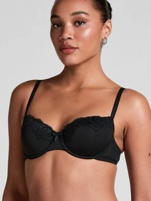 Hunkemöller Biustonosz usztywniany z fiszbinami Secret Lace Czarny